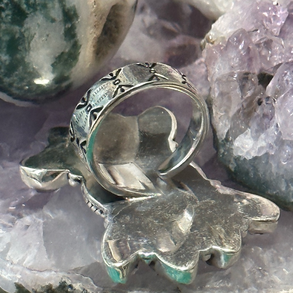 Turquoise Herkimer Diamond Statement Sterling Sil… - image 2